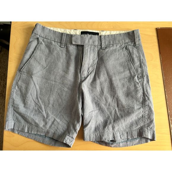 Abercrombie & Fitch Linen Blend Shorts - Light Blue  - Size 29 - Picture 1 of 4